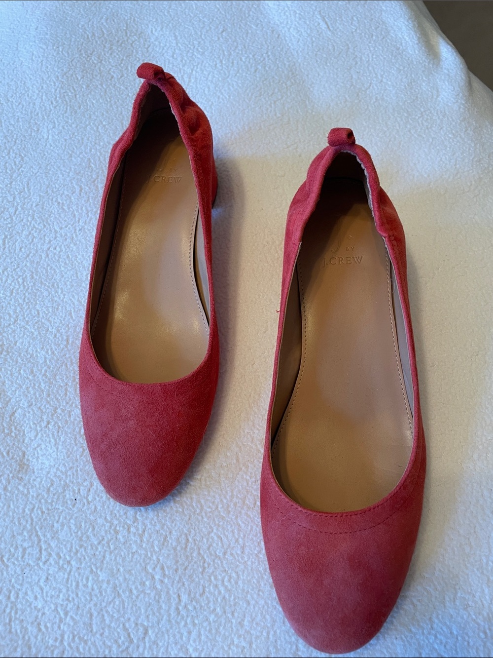 J. Crew Factory Orange Suede Block Heels